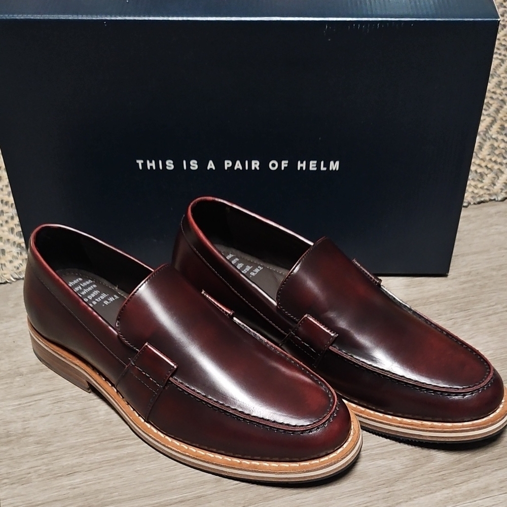 Helm Burgundy Men's Slip-On Loafers